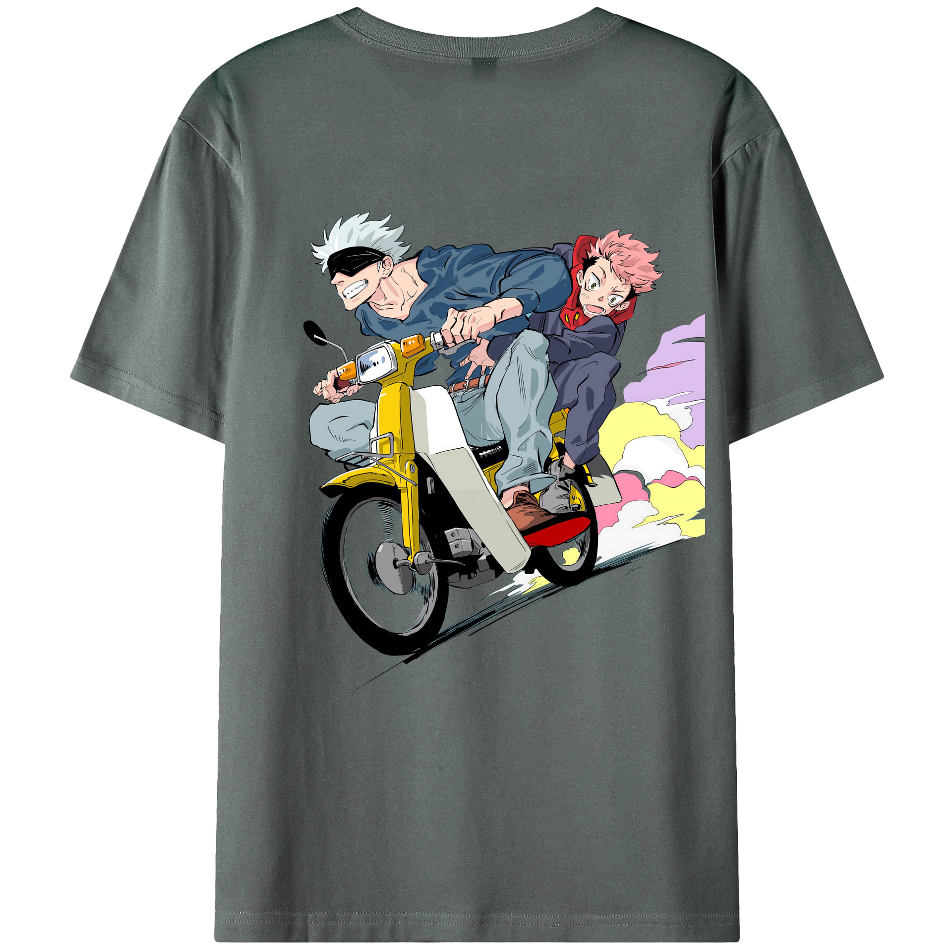（画像用） 呪術廻戦 Jujutsu Kaisen 綿100％ メンズ半袖Tシャツ（バックプリント） 通気性
